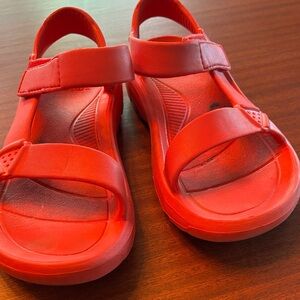Red teva sandals